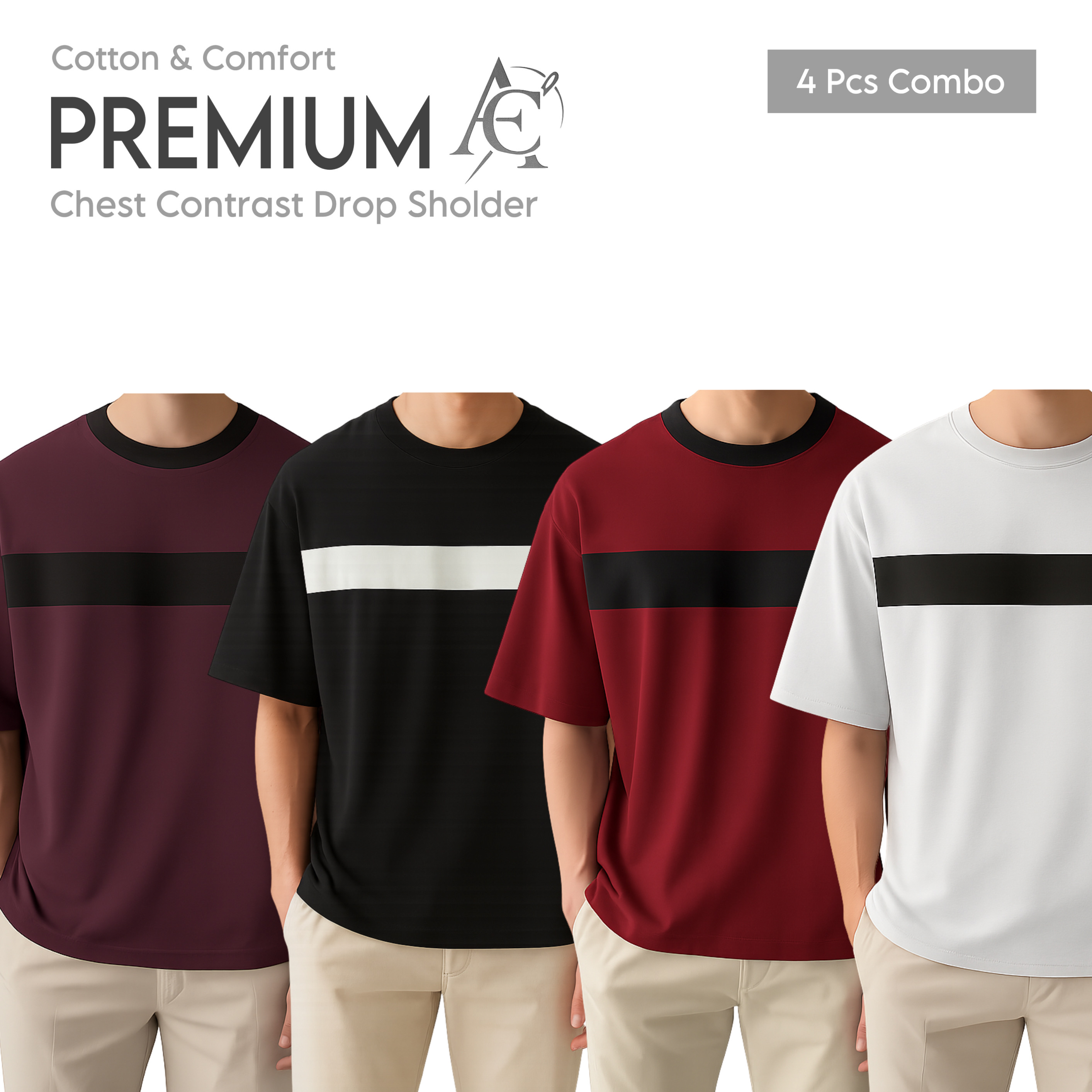 Drop Shoulder Premium T-Shirt- cc maroon-cc black-cc coffe-cc white