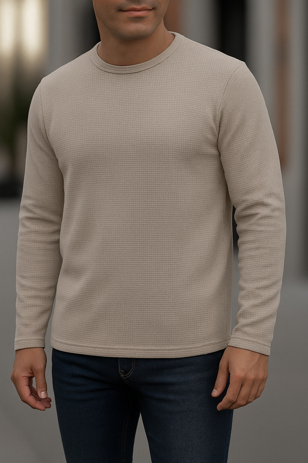 Full sleeve Premium T-Shirt biscuit