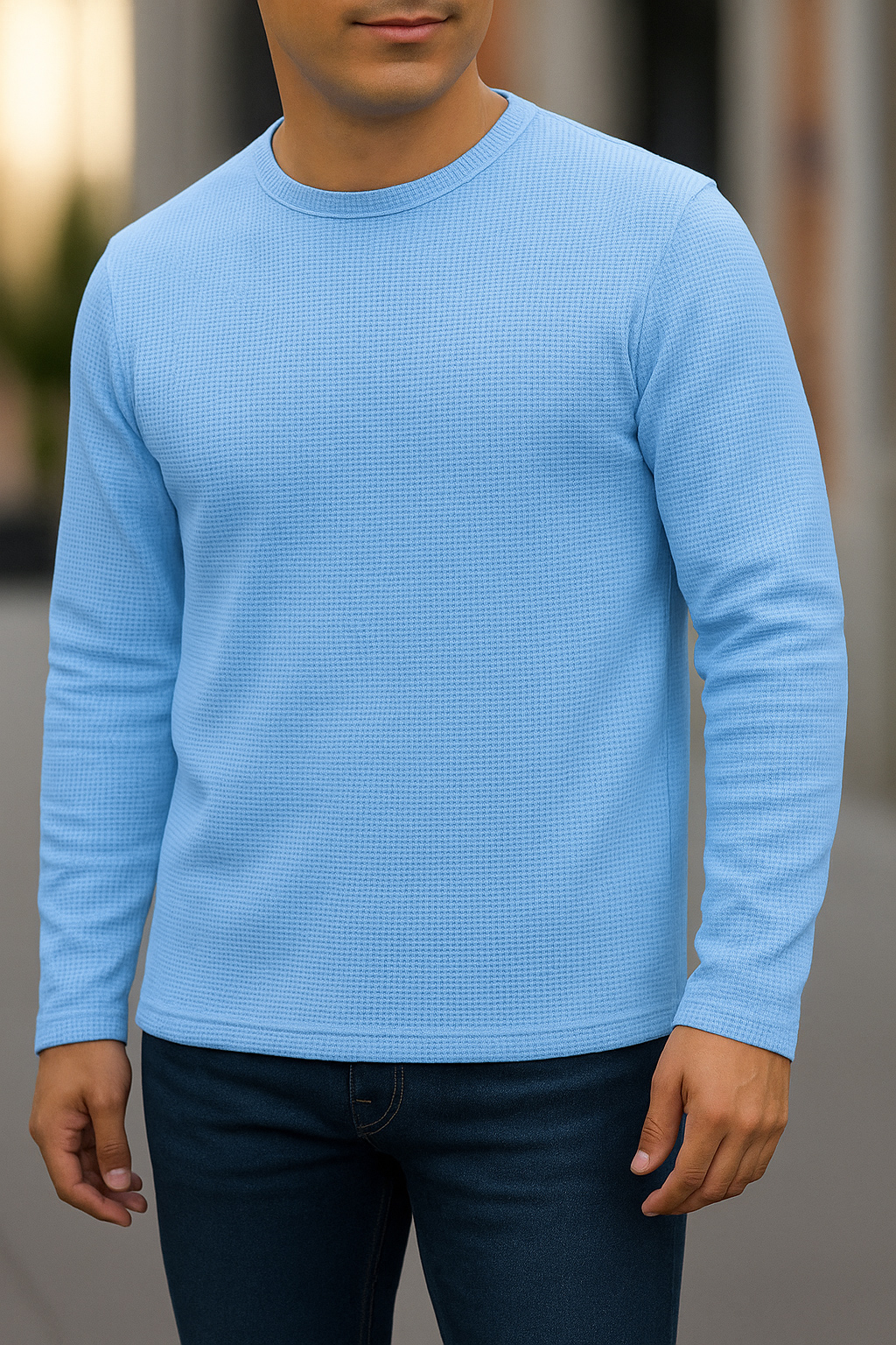 Full sleeve Premium T-Shirt sky blue
