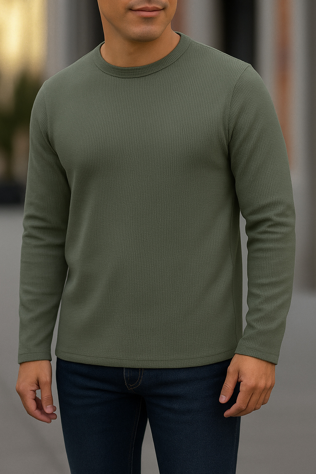 Full sleeve Premium T-Shirt olive