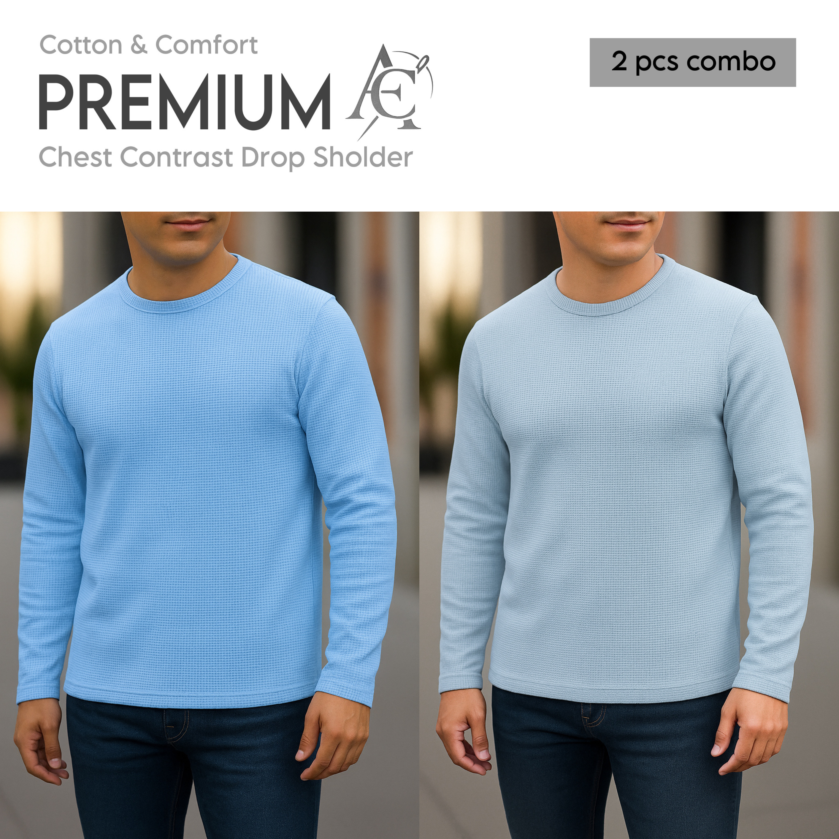 Full sleeve Premium T-Shirt  pastale -sky