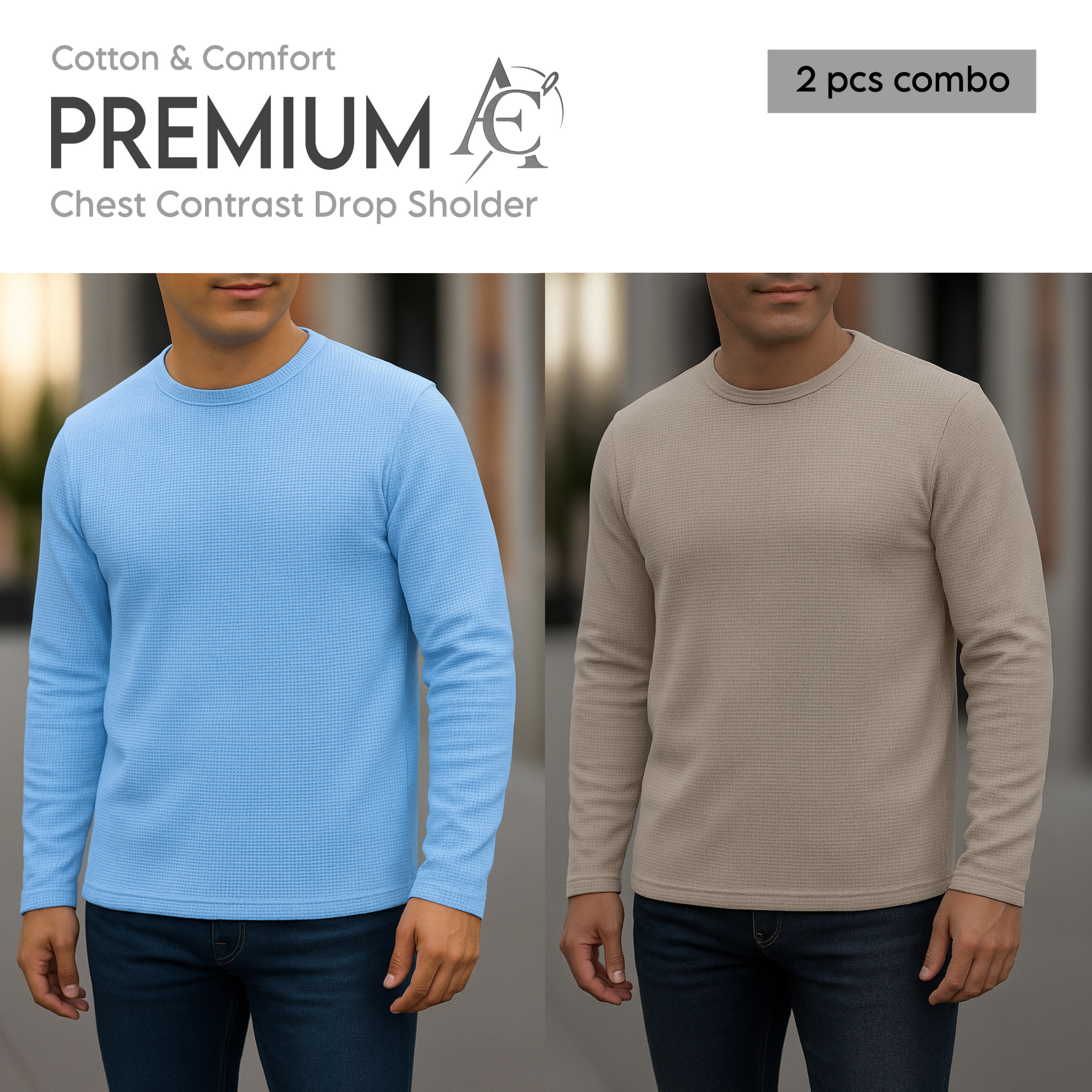 Full sleeve Premium T-Shirt sky -biscuit