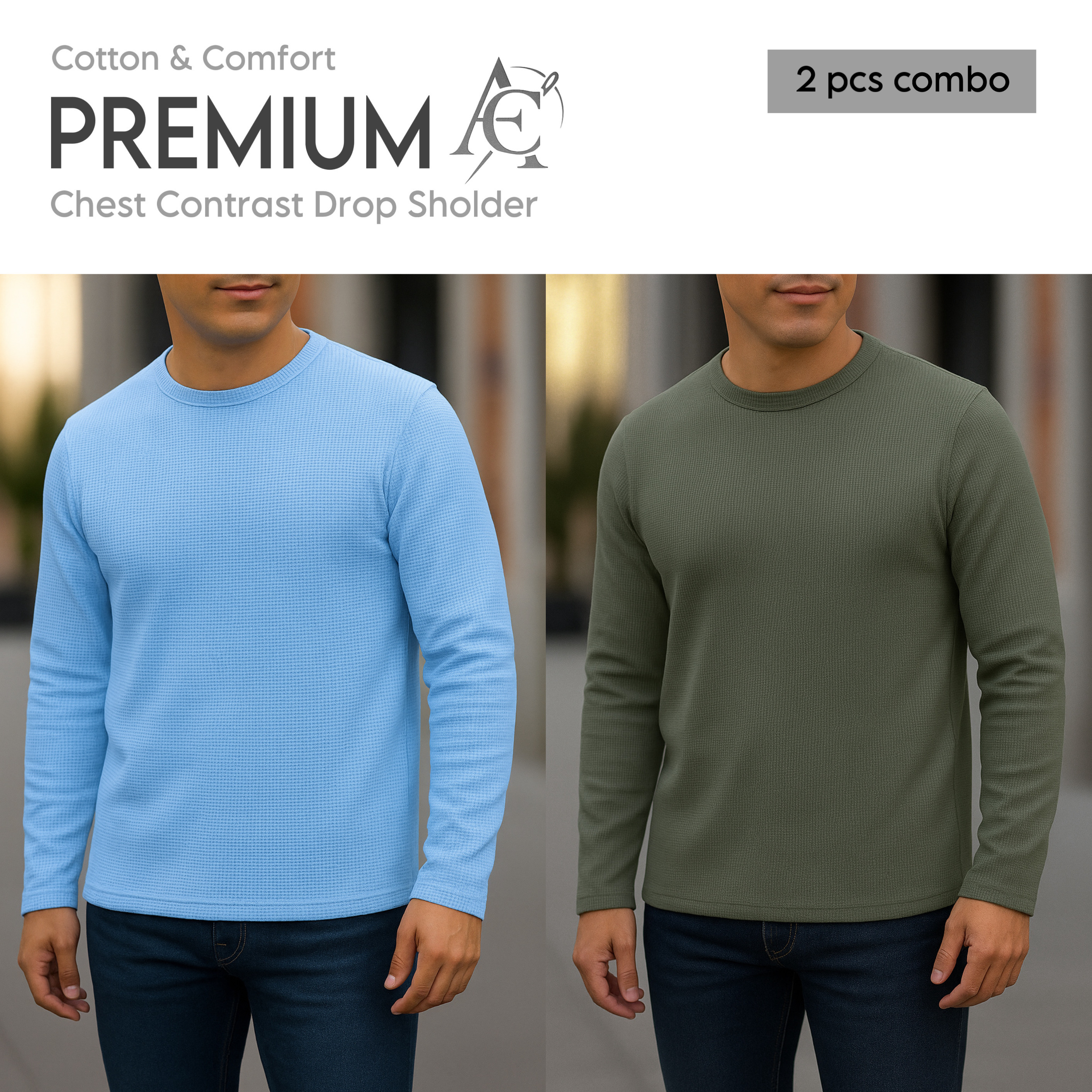 Full sleeve Premium T-Shirt sky-olive