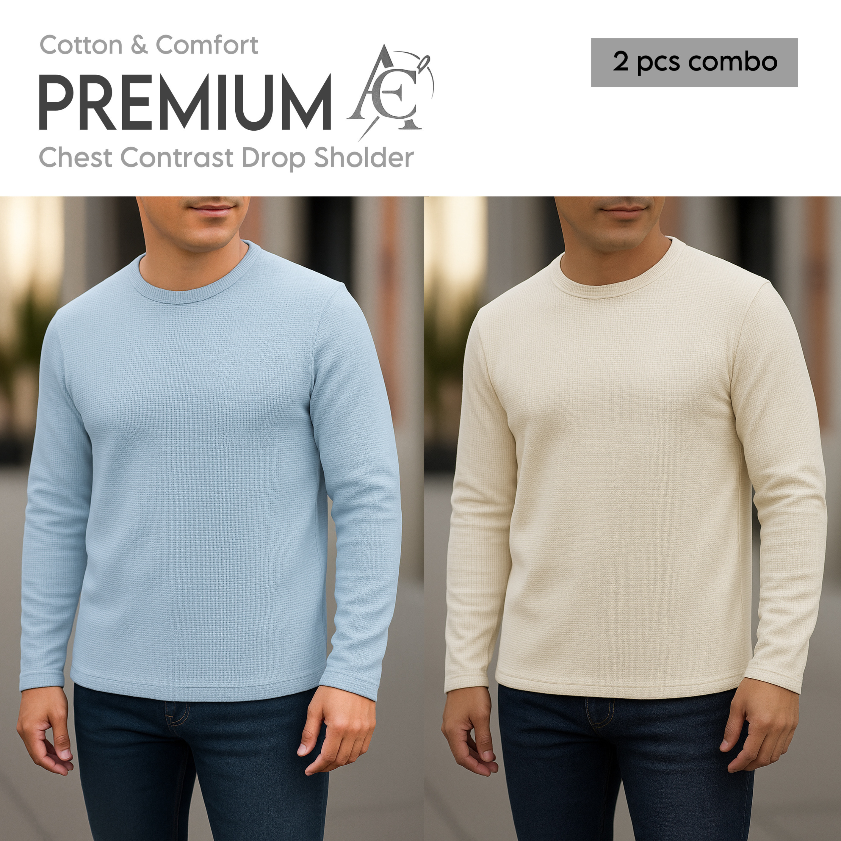 Full sleeve Premium T-Shirt pastale-cream
