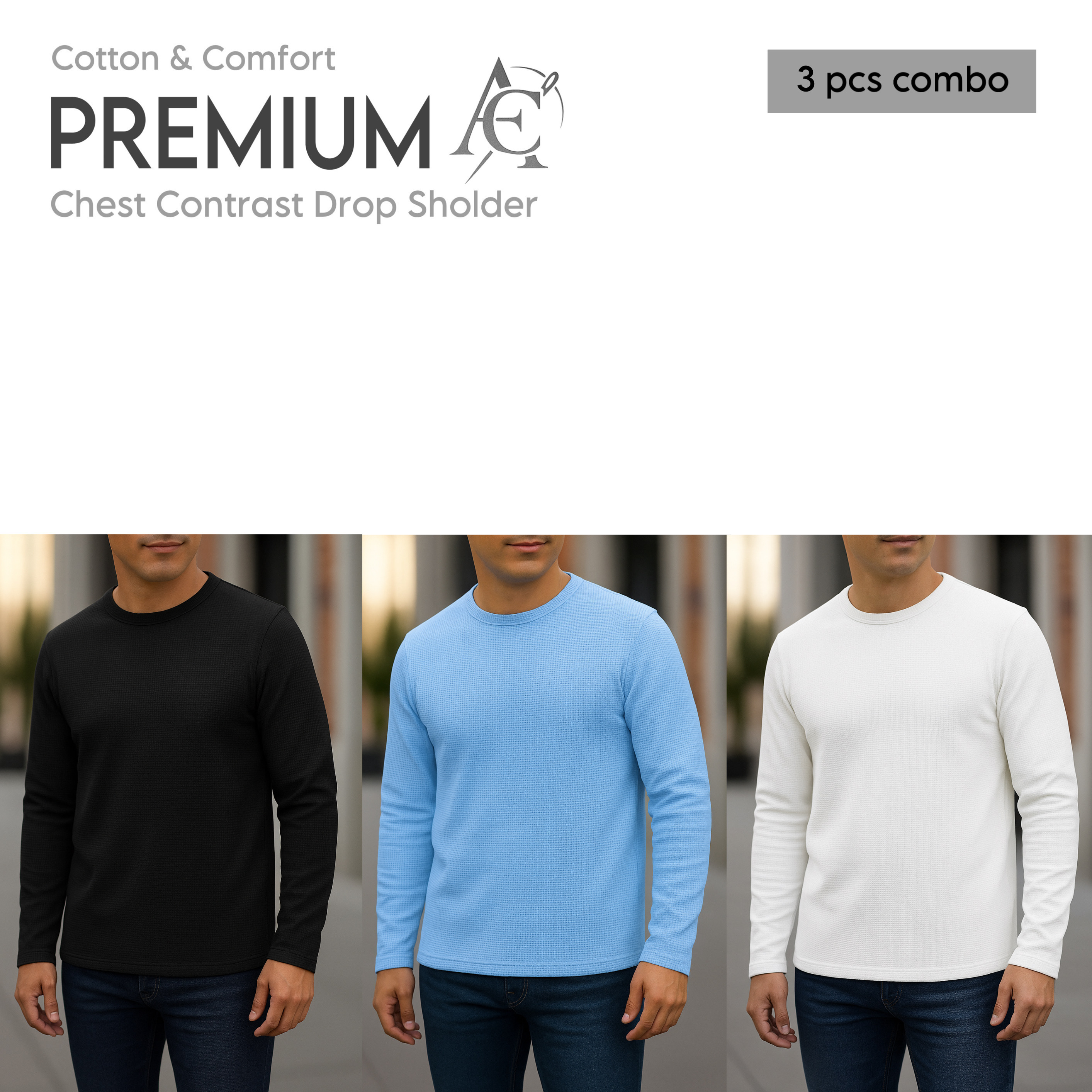Full sleeve Premium T-Shirt black sky white